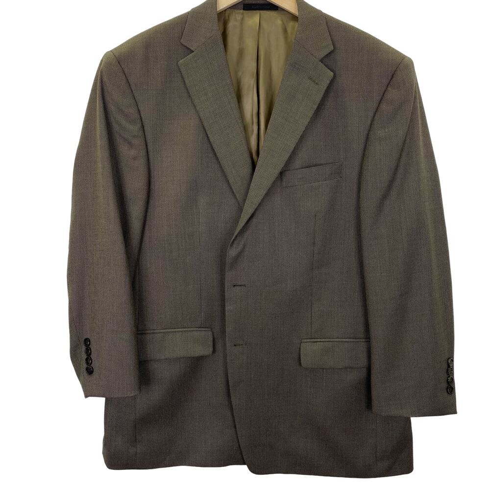 Lauren Ralph Lauren Men's Blazer Sz 46R Brown Houndstooth 100% Wool